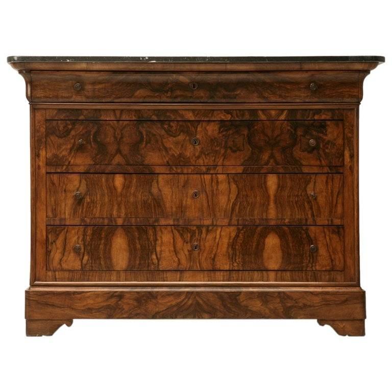 Antique French Bookmatched Burl Walnut Commode, circa 1880