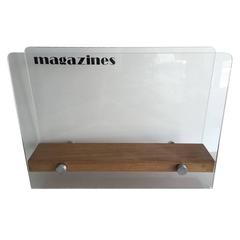 Lucite and Wood Magazine Rack