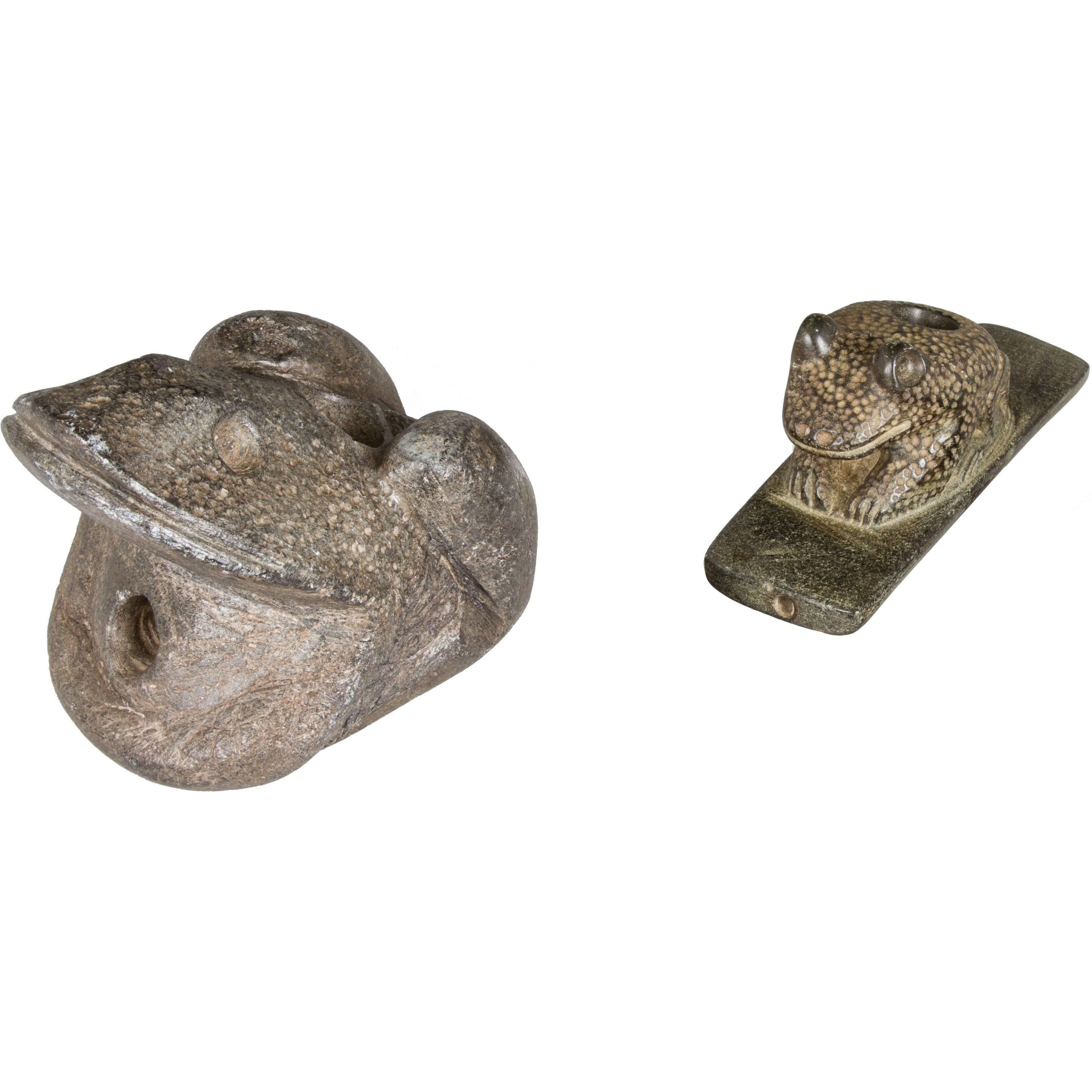 Pair of Two American Indian Frog or Toad Pipes