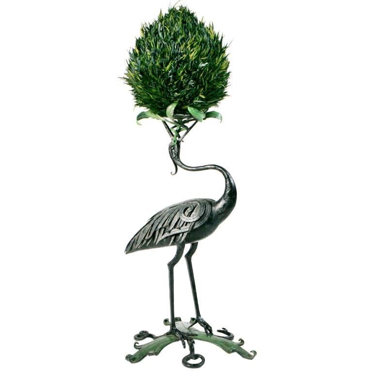 French Iron Heron Stand For Sale