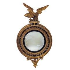 Early 19th Century Regency Convex Mirror, 48″ x 26″