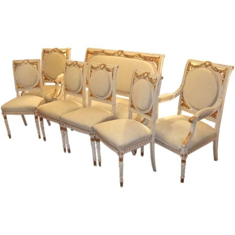 Paint and Gilt Suite of Furniture