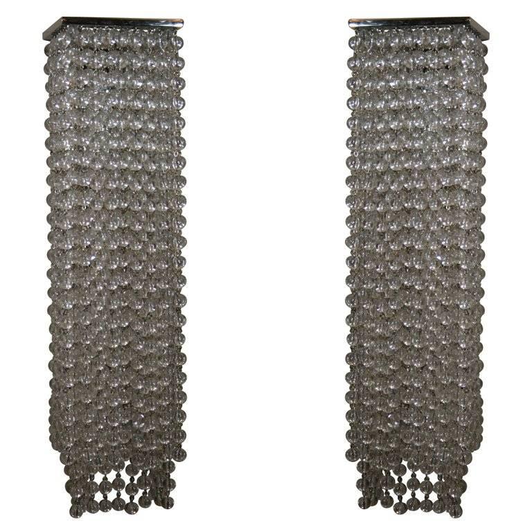 Art Deco Style Beaded Wall Sconces For Sale