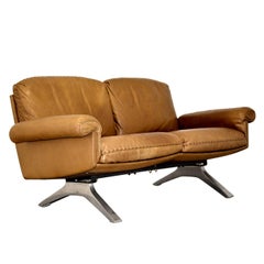 Vintage De Sede DS 31 Leather Two-Seat Sofa Loveseat, Switzerland 1970s