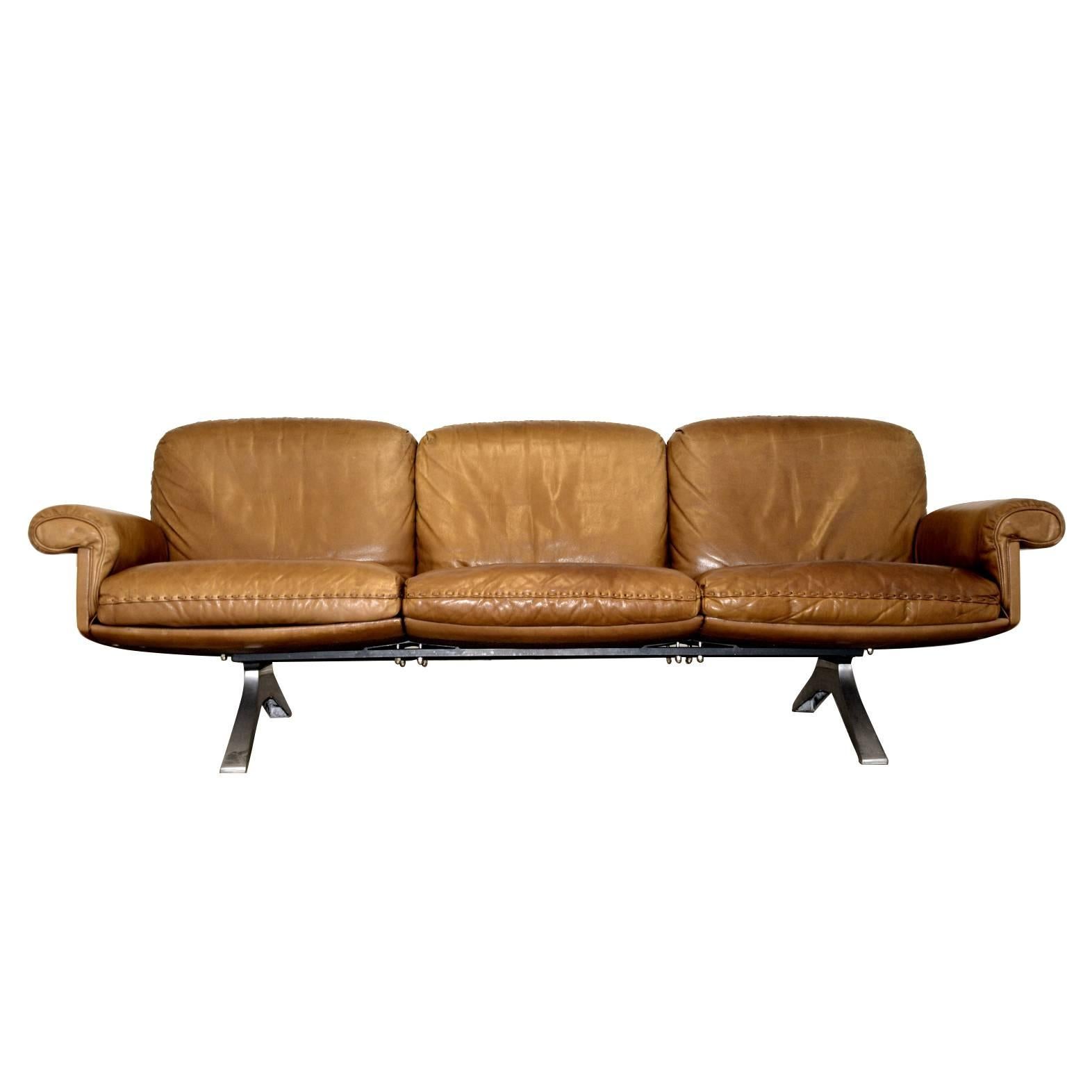 Vintage De Sede DS 31  Leather Three-Seat Sofa, Switzerland 1970`s