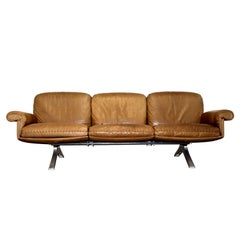 De Sede DS 31 Vintage-Schmuck  Dreisitzer-Sofa aus Leder, Schweiz 1970er-Jahre