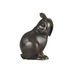 Lapin Assis, Une Oreille Levé Rabbit Sculpture