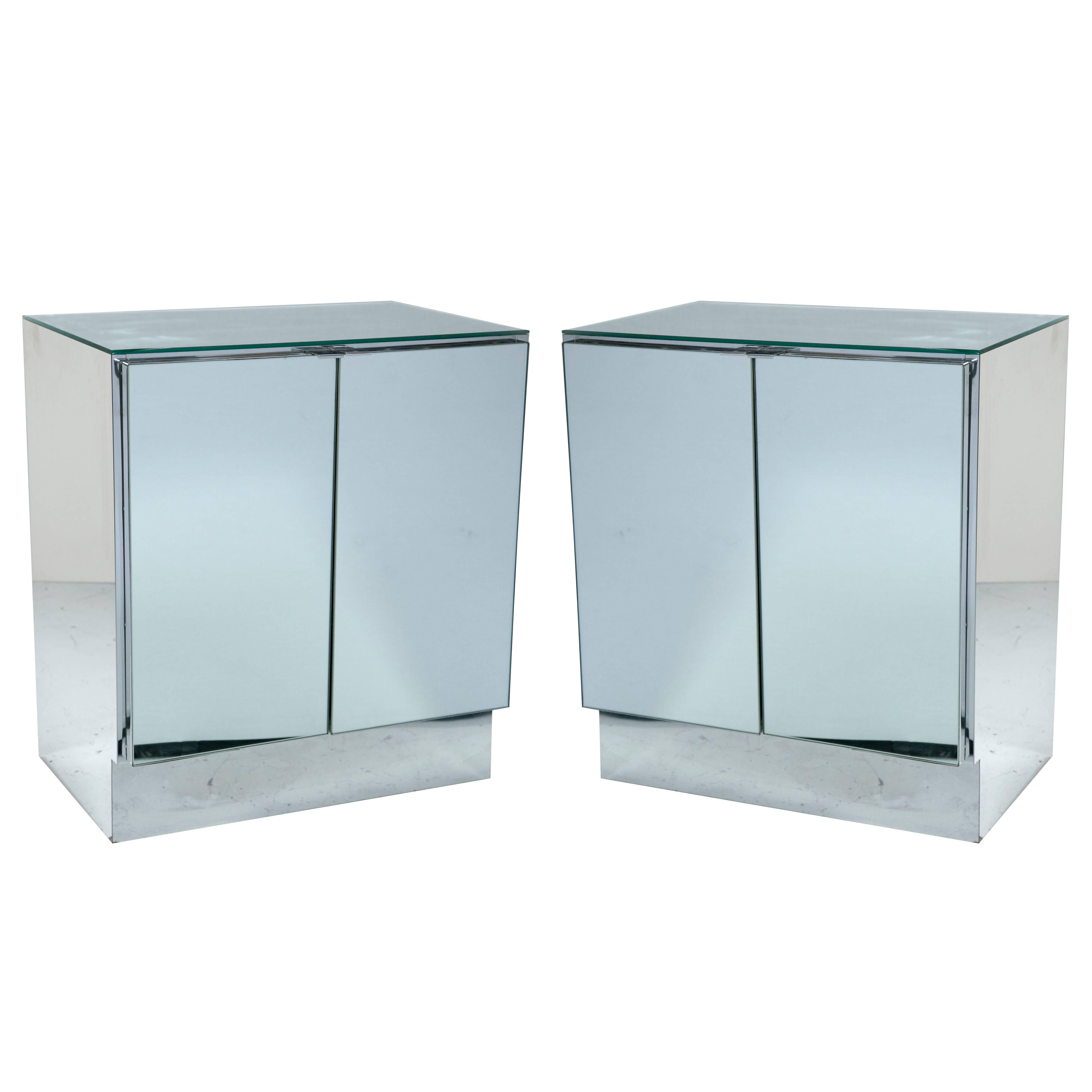 Mid-Century Mirrored Night Stands by Ello Furniture