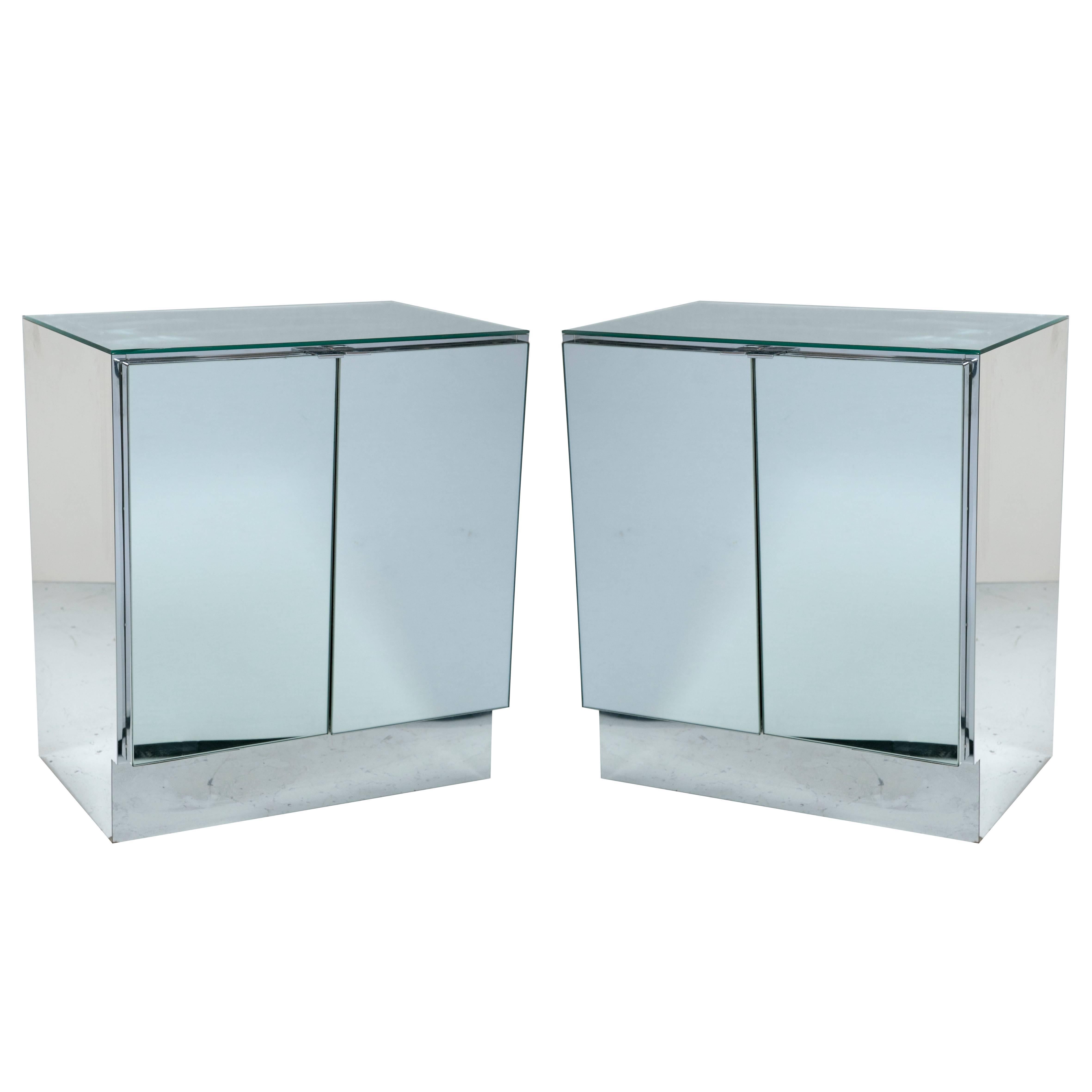 Mid-Century Mirrored Night Stands by Ello Furniture