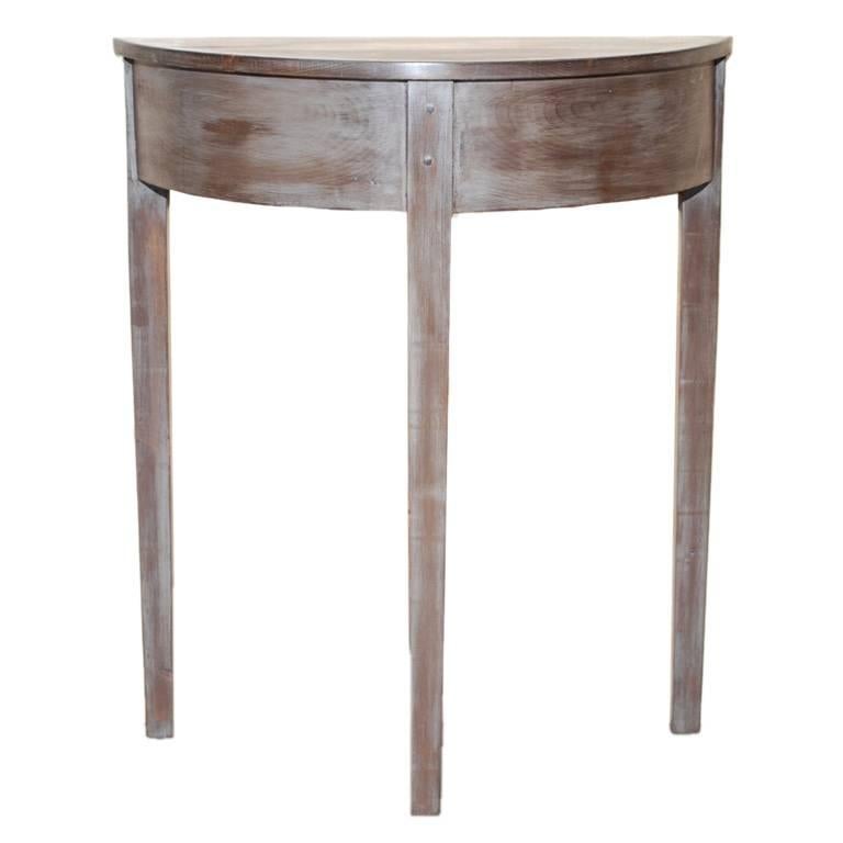 Demi-lune Console Table from Reclaimed Wood, Custom Made by Petersen Antiques