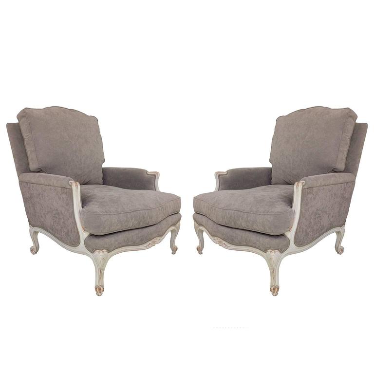 Pair of French, Louis XV Style Armchairs For Sale at 1stDibs