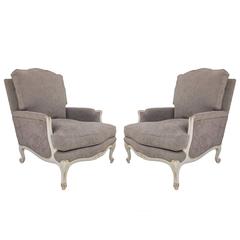 Pair of French, Louis XV Style Armchairs For Sale at 1stDibs