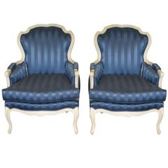 Maison Jansen Blue Lounge Chairs