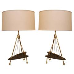 Pair of 1950s Sculptural Table Lamps 6