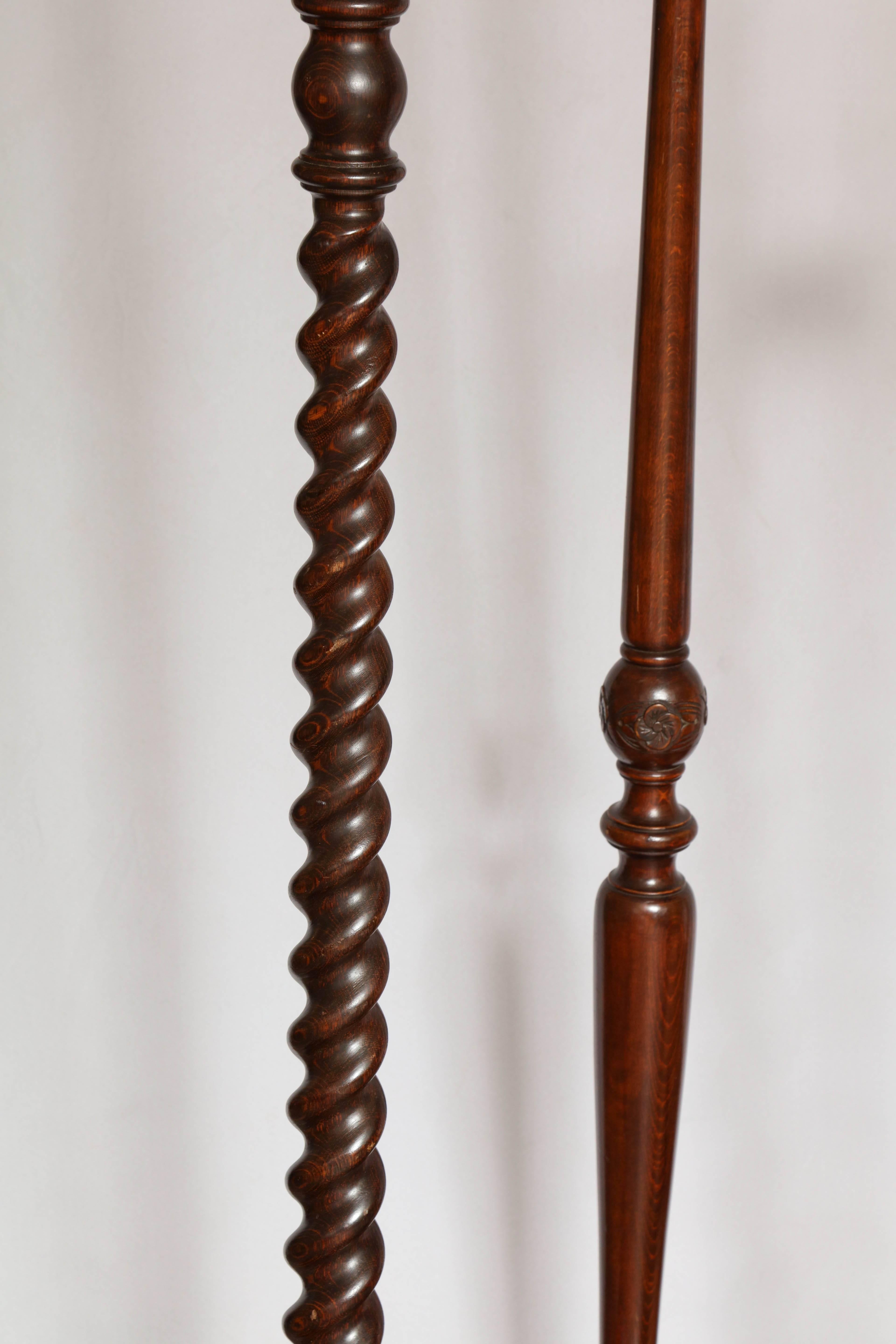 antique wood floor lamp