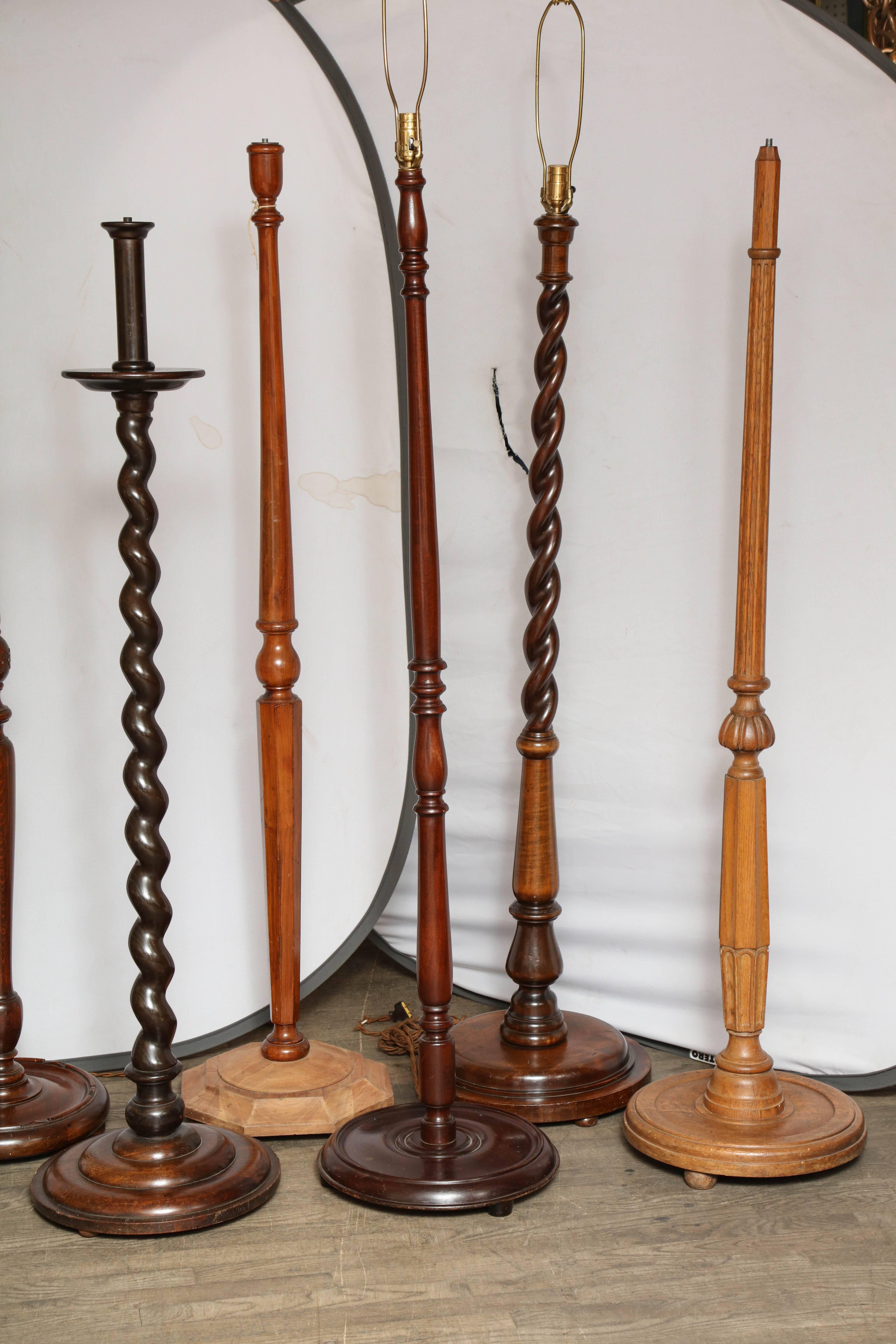 British Collection of Antique English Floor Lamps