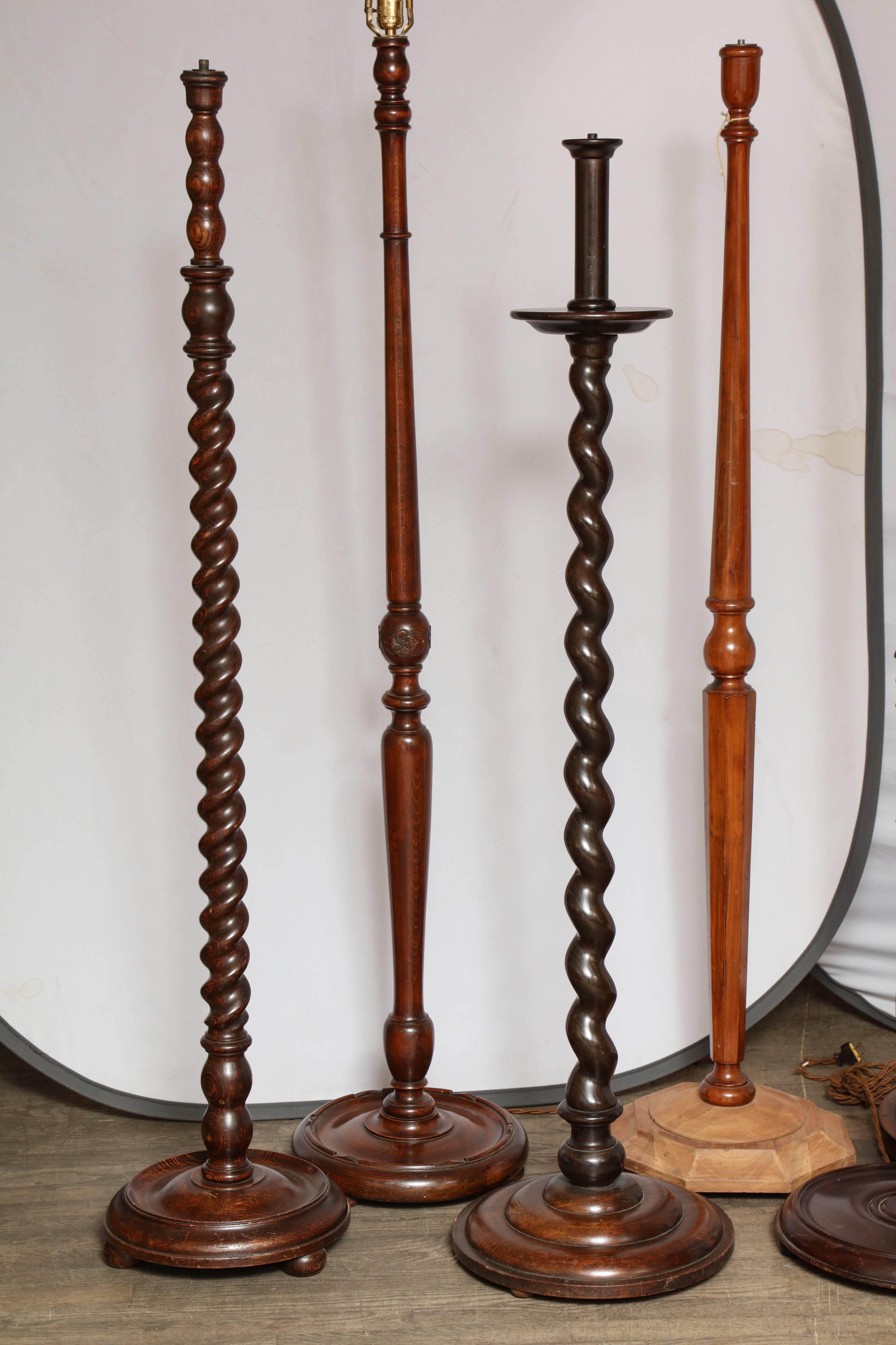 Collection of Antique English Floor Lamps In Excellent Condition In New York, NY