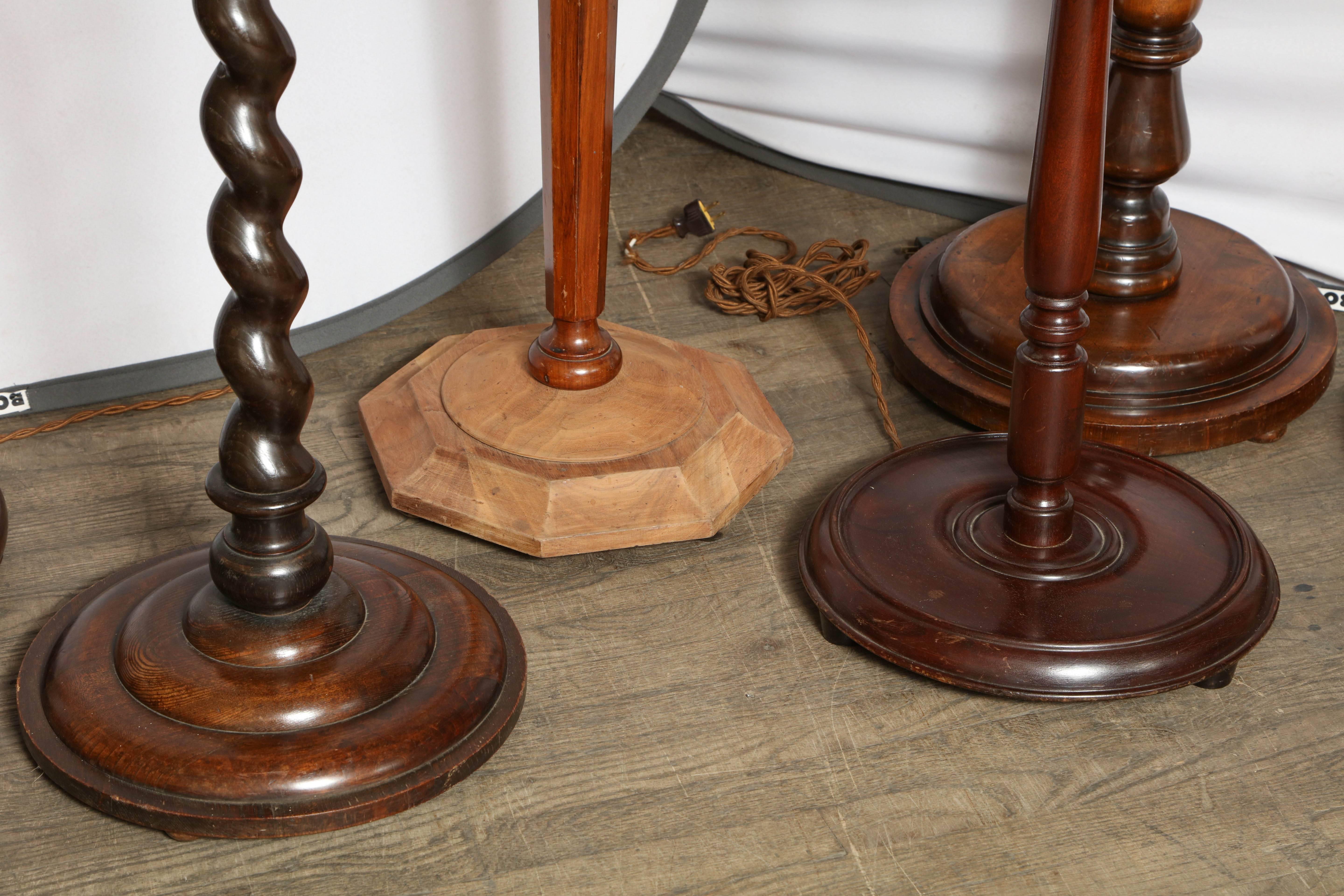Mahogany Collection of Antique English Floor Lamps