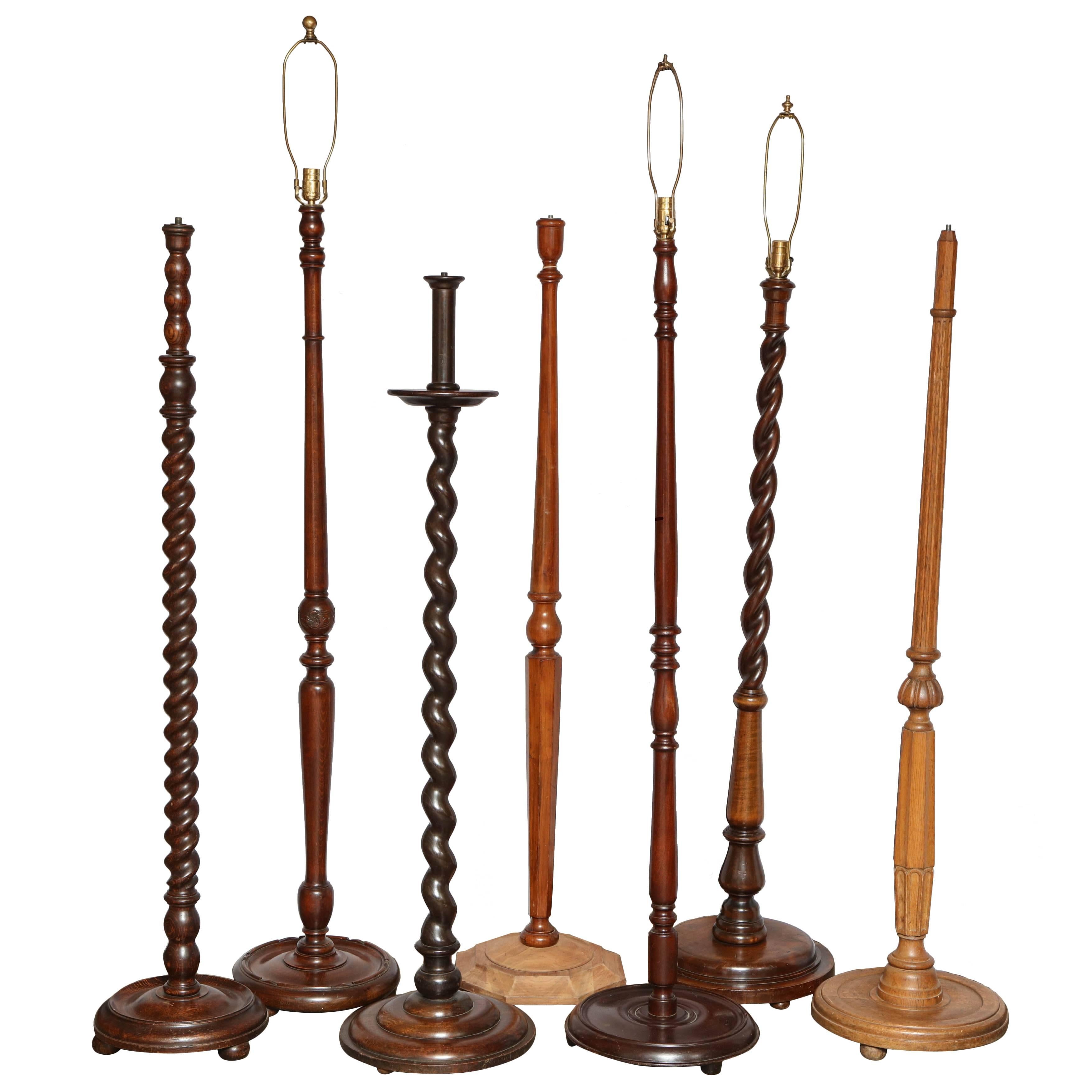 Collection of Antique English Floor Lamps