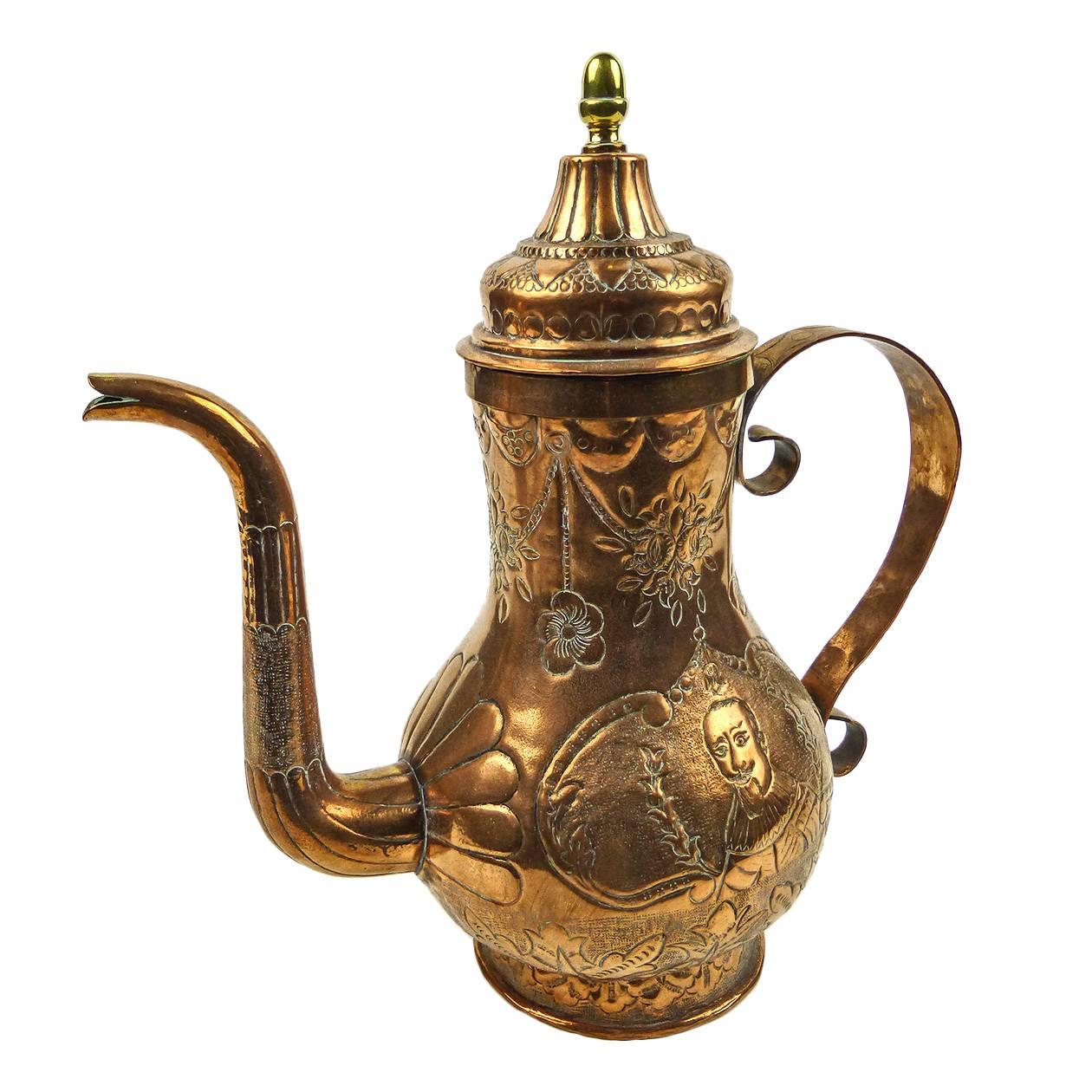 Dutch Copper Coffee Pot, circa 1840 For Sale