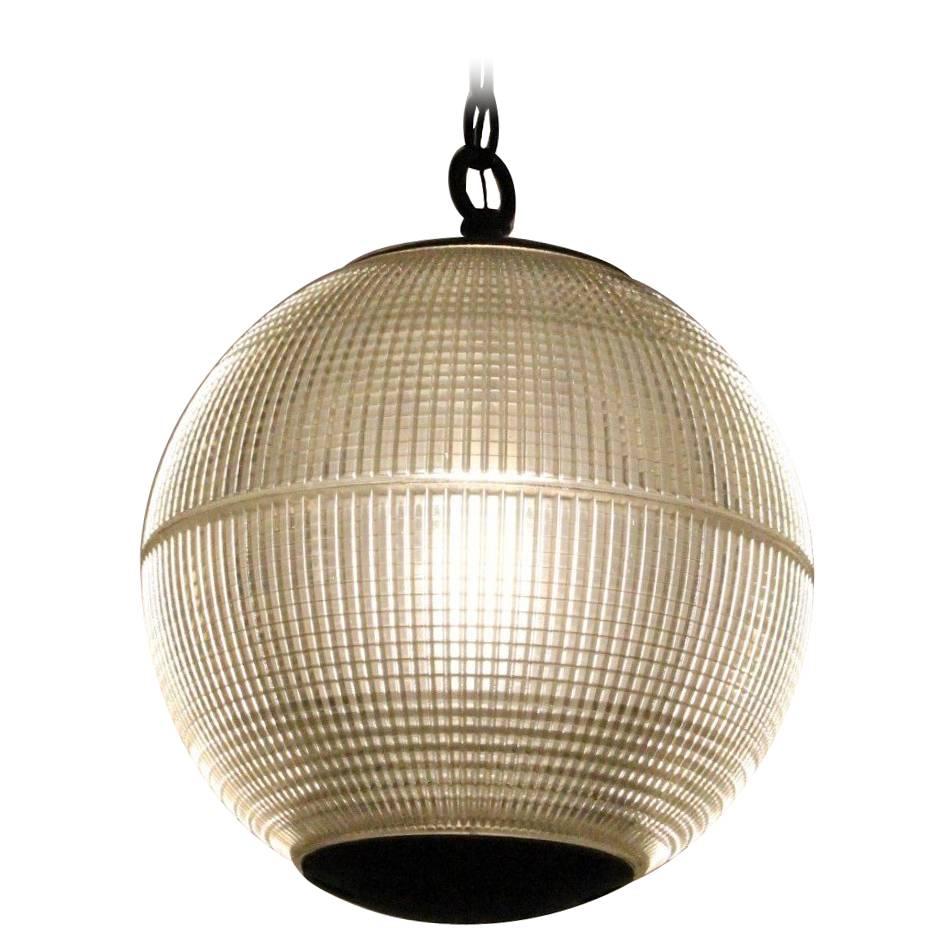 1960s Paris Holophane Globe Streetlight Turned Pendant Street Light
