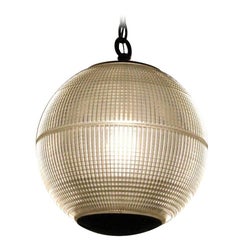 Retro 1960s Paris Holophane Globe Streetlight Turned Pendant Street Light