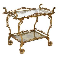 Baroque Style Brass Tea Cart