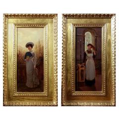 Pair of Oils on Panels by Charles Fredrick Lowcock 7