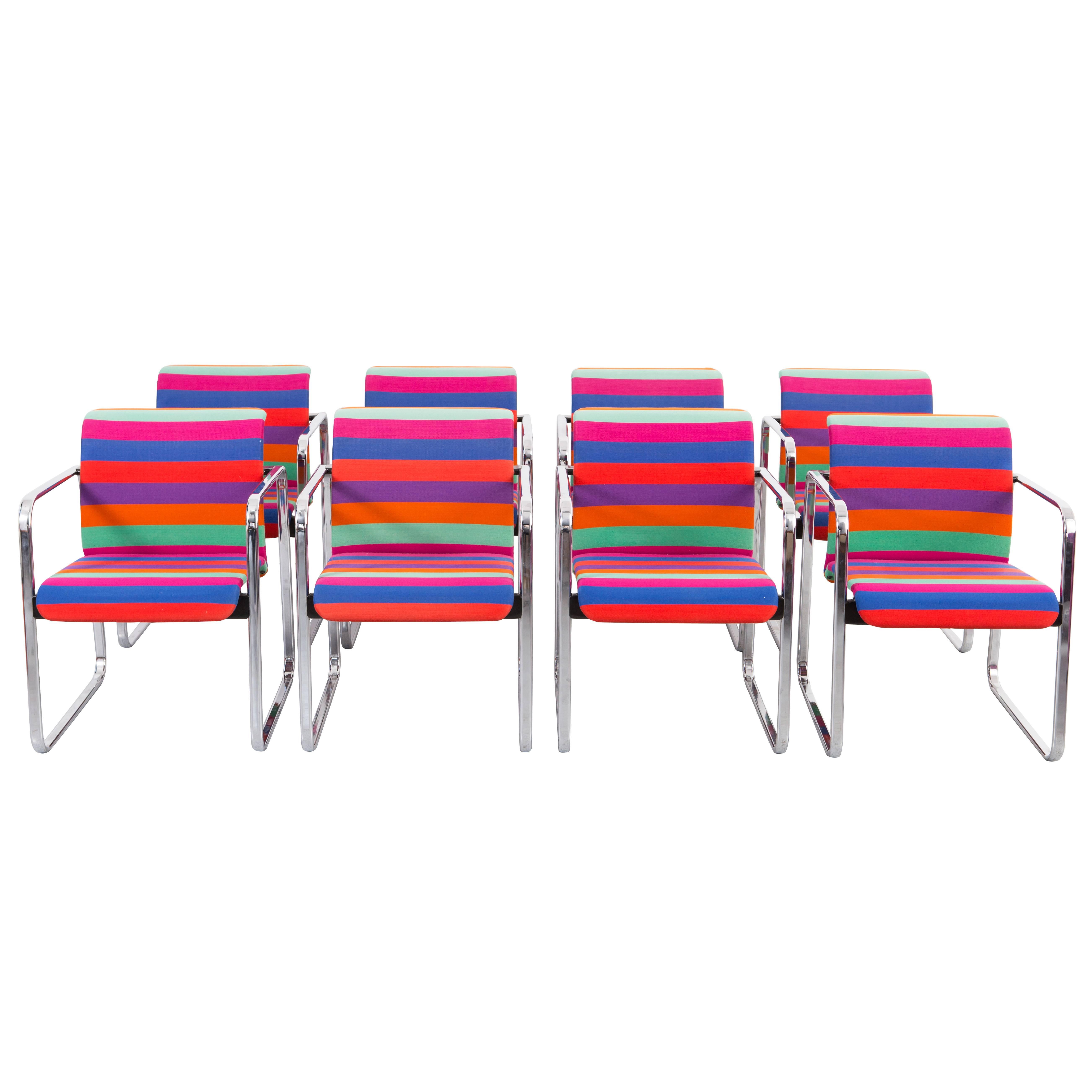 Chromatic and Vibrant Conference or Dining Chair Set in Alexander Girard Fabric