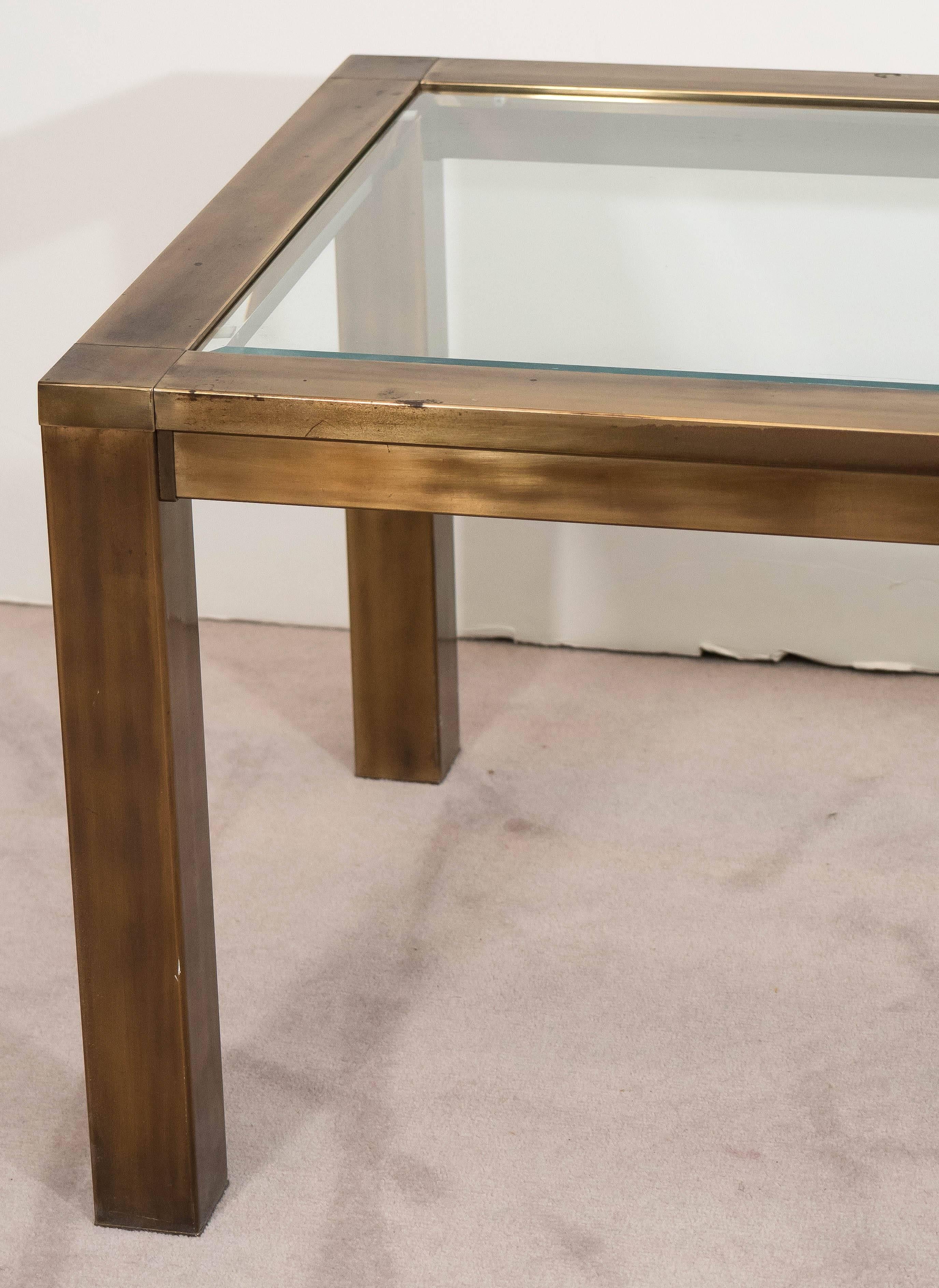 Mid-Century Modern Mastercraft Coffee Table in Brass with Glass Top