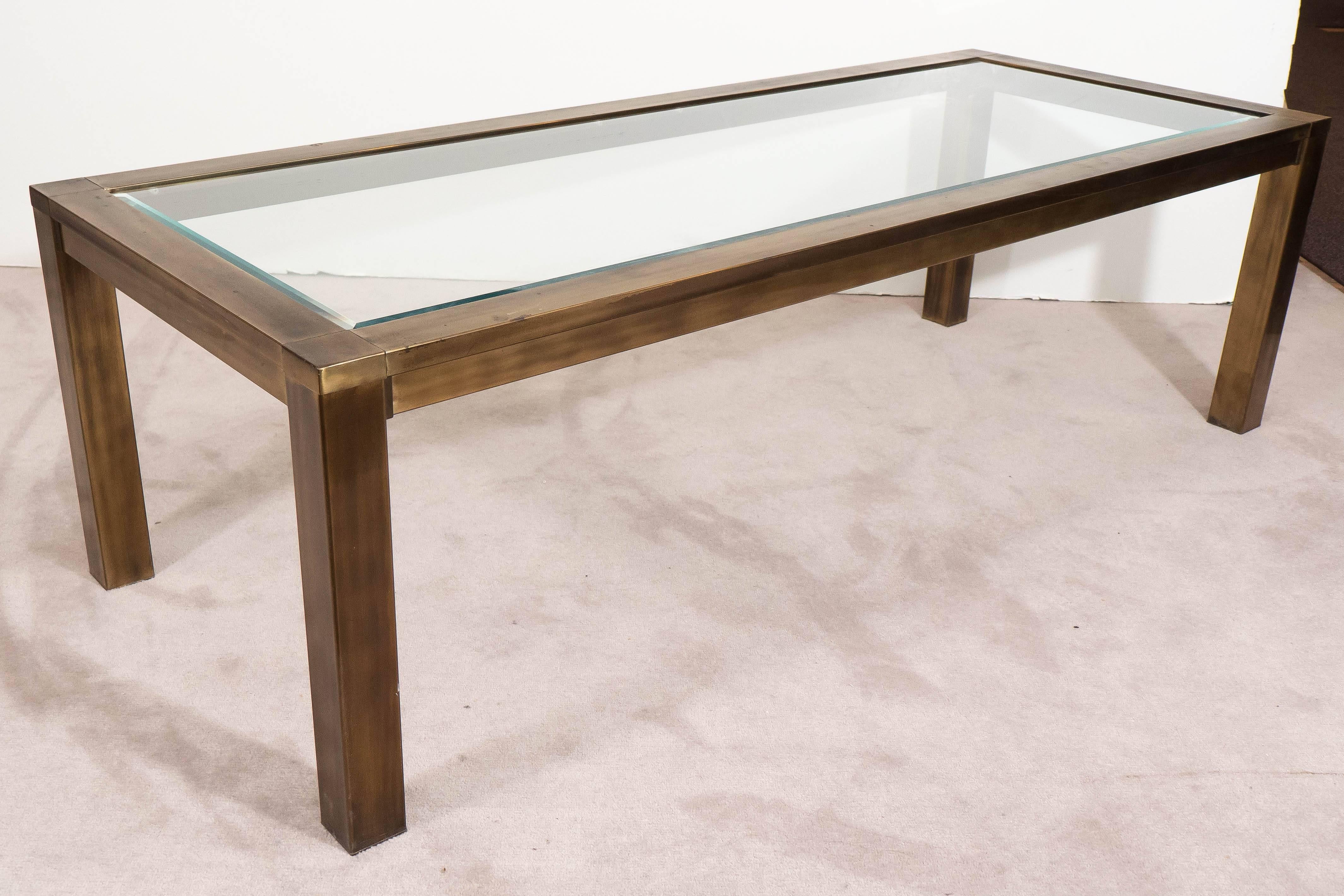 Late 20th Century Mastercraft Coffee Table in Brass with Glass Top