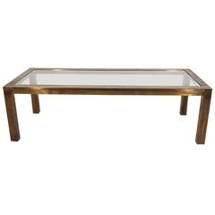 Mastercraft Coffee Table in Brass with Glass Top