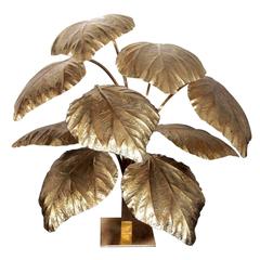 Rhubarb Leaf Brass Floor Lamp by Tommaso Barbi 4