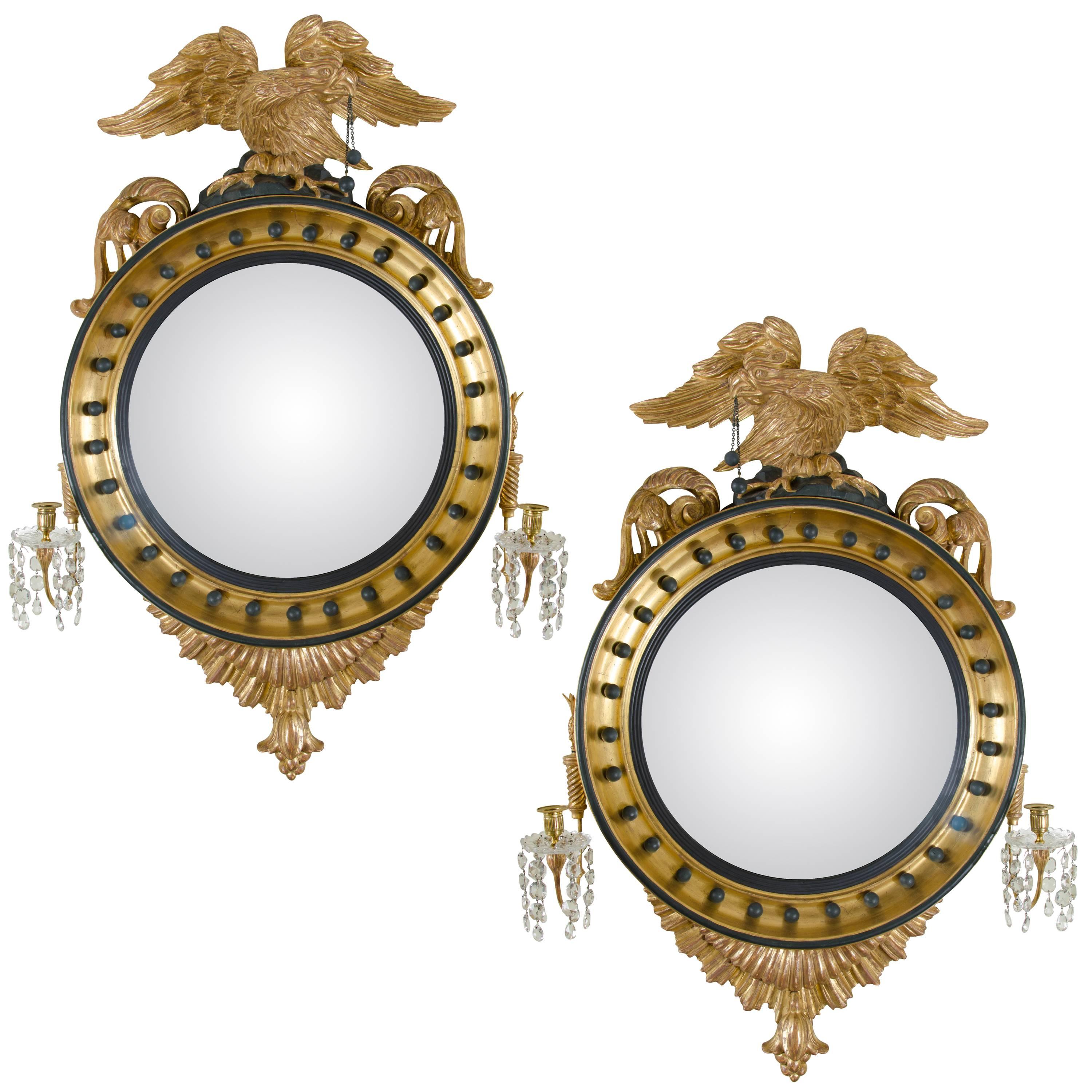 Pair of Regency Convex Mirrors