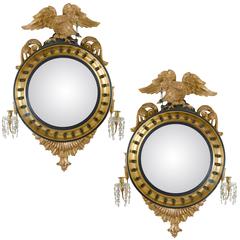 Pair of Regency Convex Mirrors 7
