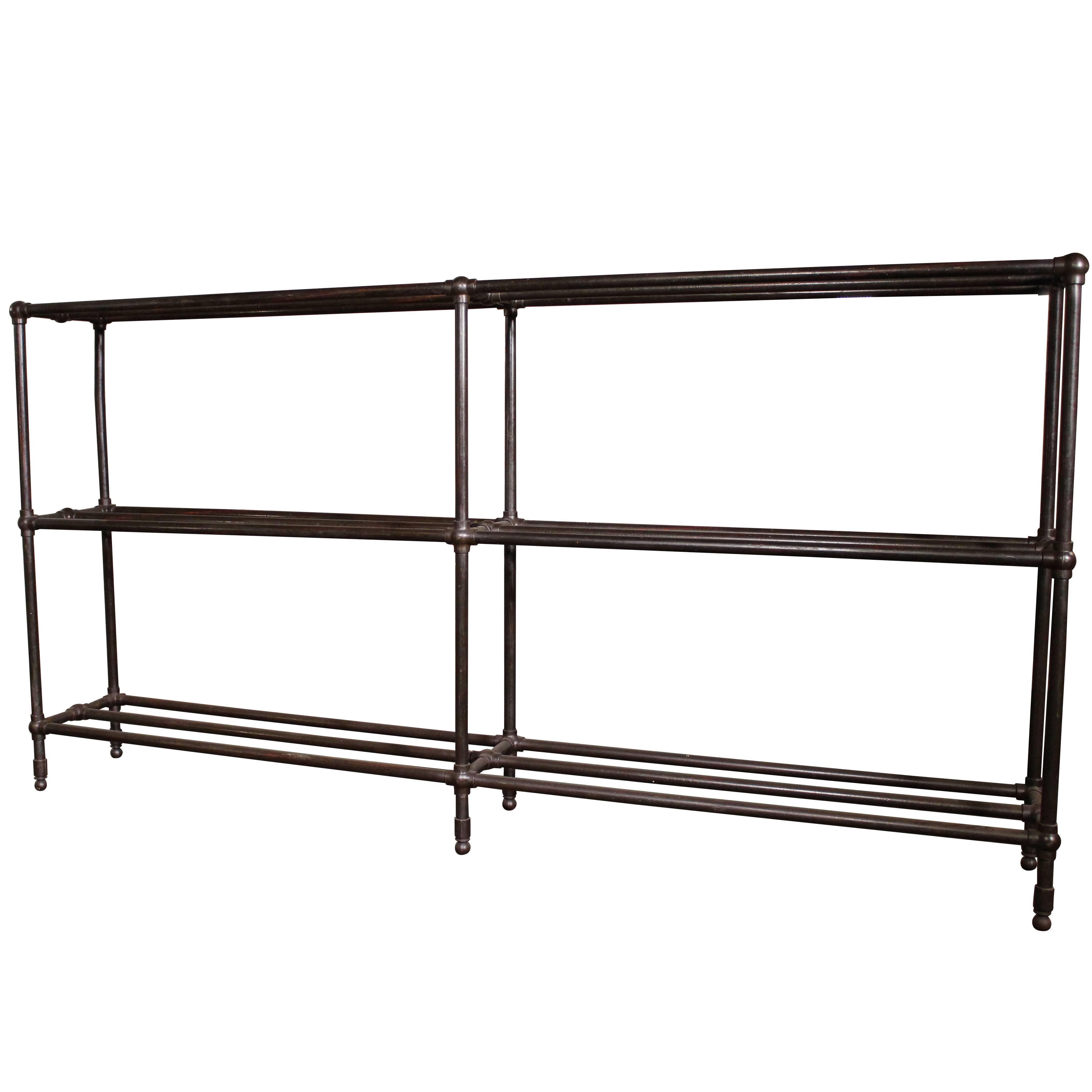 Vintage Industrial Ball Joint Pipe Shelving Storage Unit Rack Bookcase