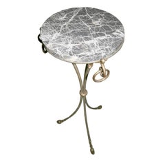 Stylish Marble and Brass French Gueridon