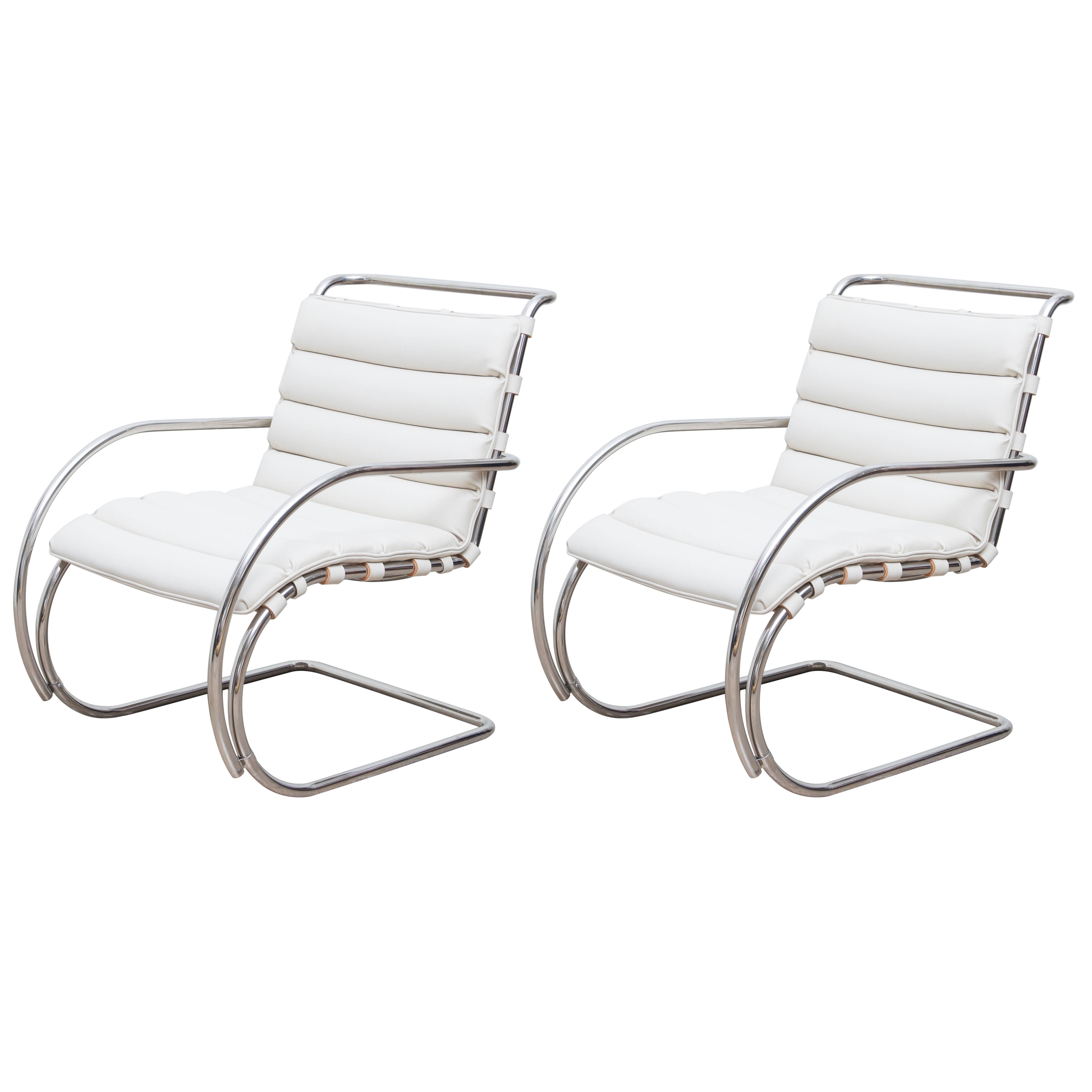 Pair of Mies van der Rohe MR Chairs by Knoll Studio