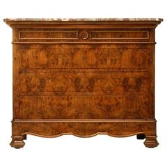 Louis Philippe Bookmatched Burled Walnut Commode, circa 1860 4