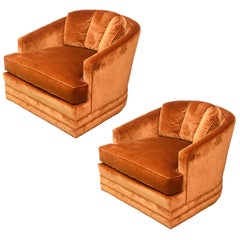 Fauteuils club pivotants Drexel Heritage Barrel Chairs--1960s USA