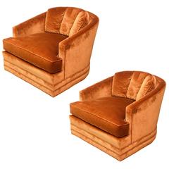 Drexel Heritage Swivel Club Barrel Chairs--1960s USA 12