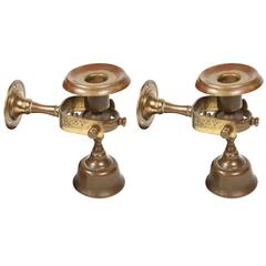Antique 1920s Ship Candleholders with Gimbal