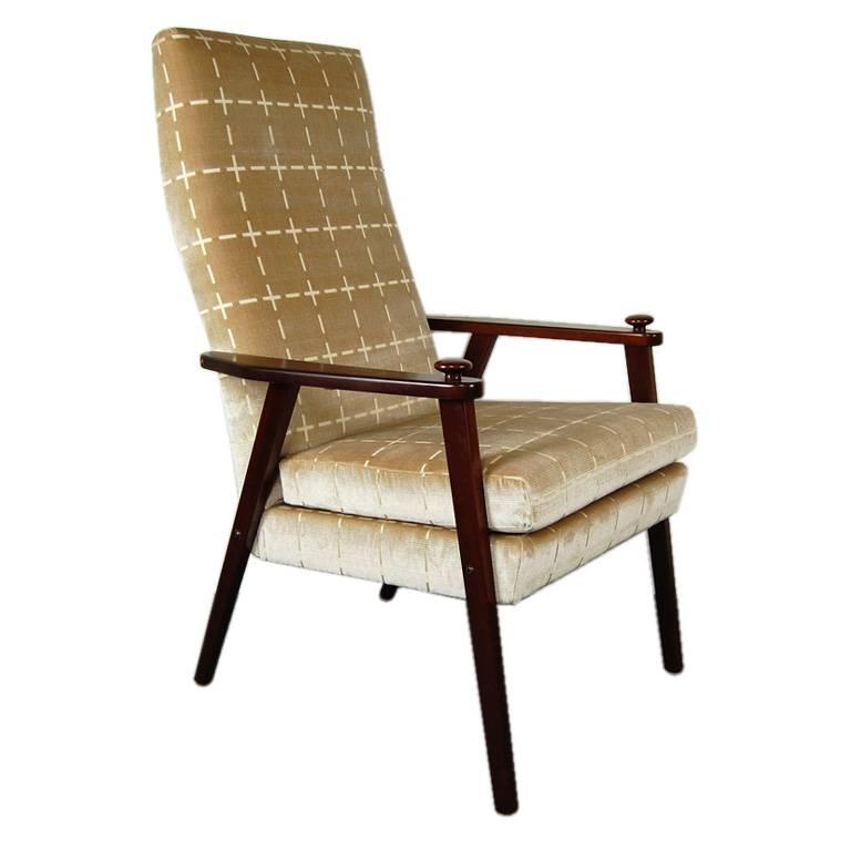 Swedish Mid-Century Modern Velvet Lounge Armchair