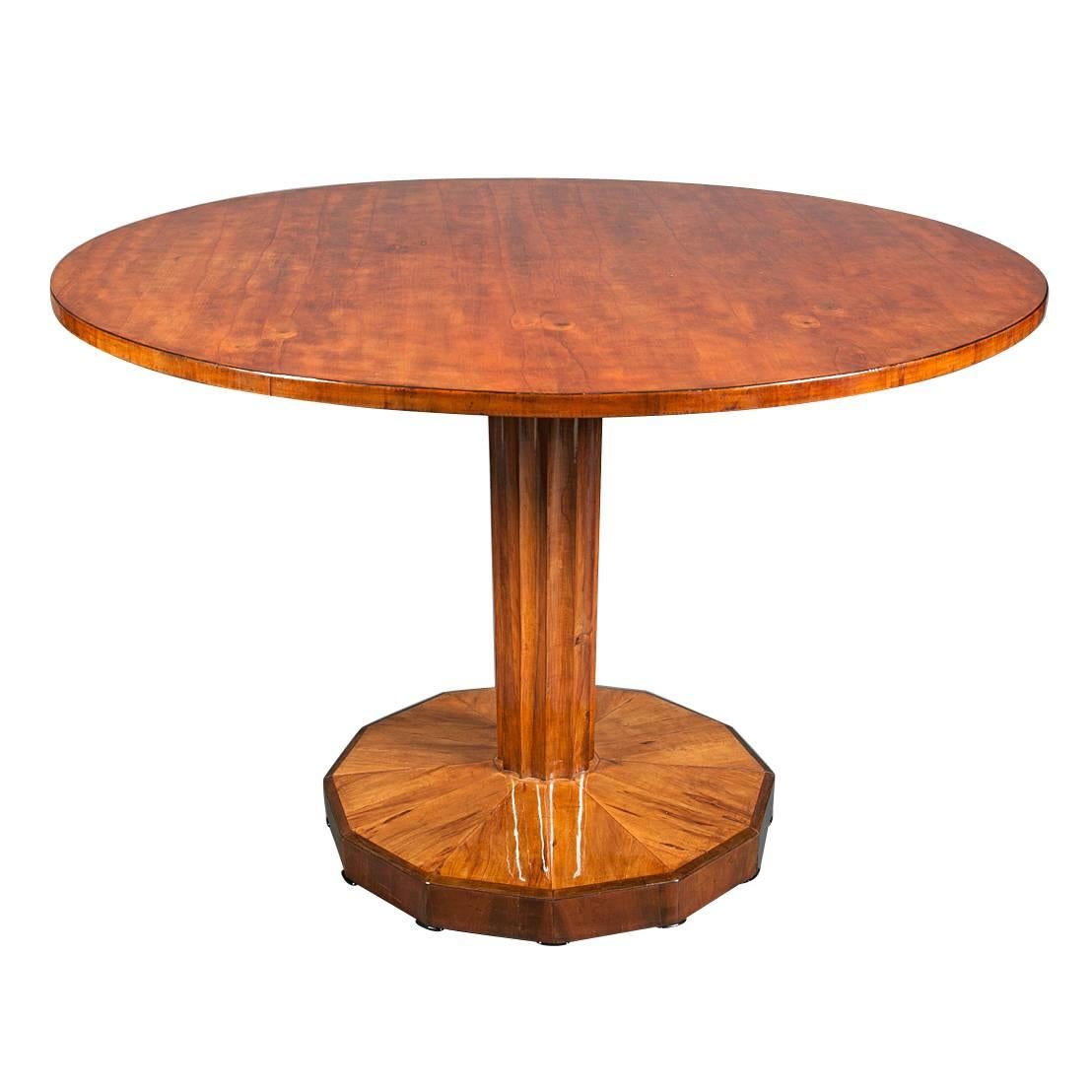 Biedermeier Walnut Tilt-Top Table