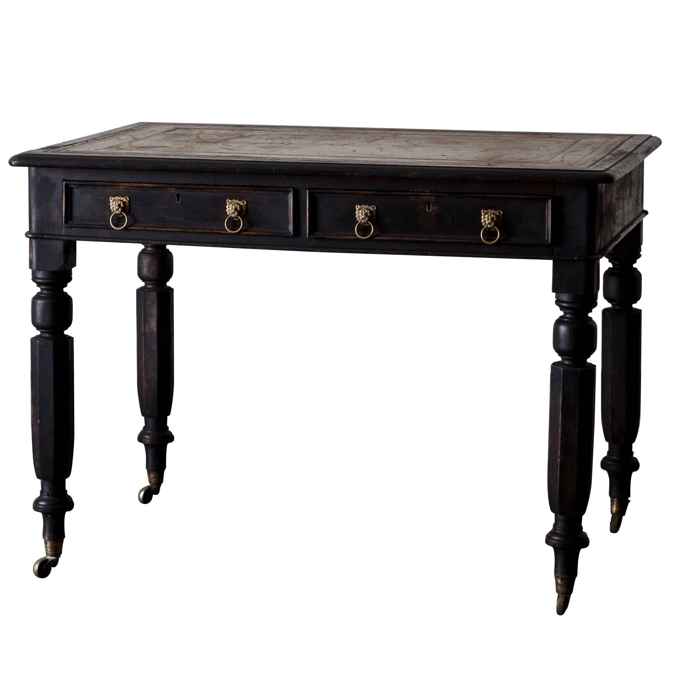 Black Painted Desk, Sweden 19th Century