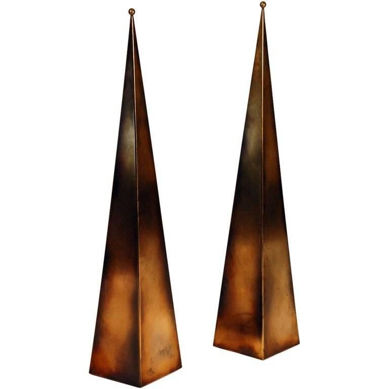 Pair of Tall 'Pyramide' Console or Floor Lamps by Design Frères For Sale