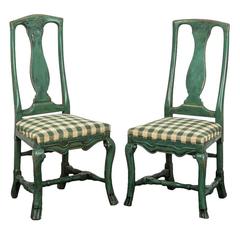 Pair of Swedish Baroque Side Chairs 5