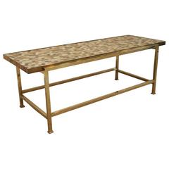 Edward Wormley for Dunbar Glass Mosaic and Brass Low Table