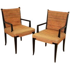 Pair of Original Tommi Parzinger Double "X" Armchairs