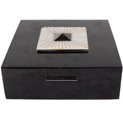 Lux Square Blacktab Shell Box with Allan Shell Overlay and Tahiti Shell Pyramid